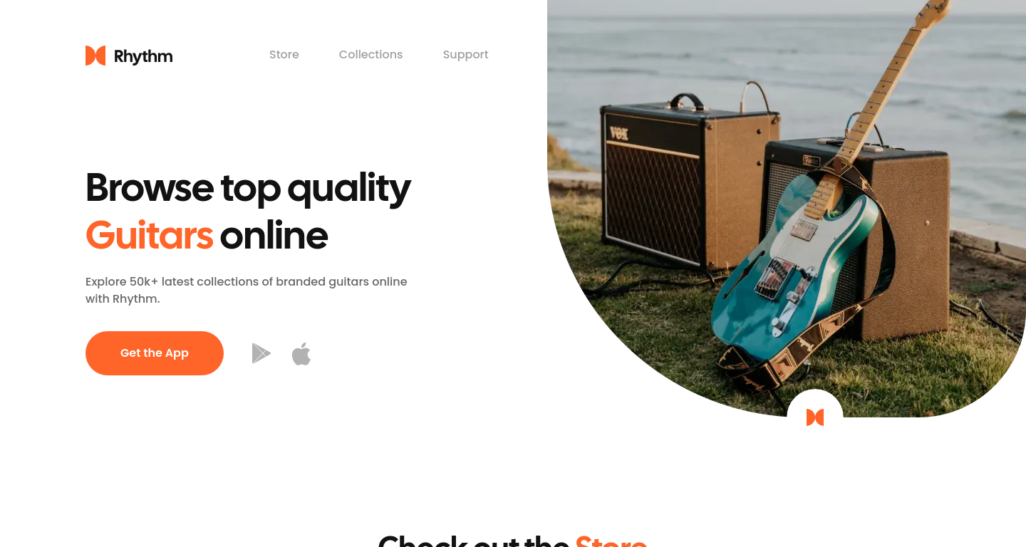 Скриншот проекта Guitars - HTML5, SCSS, JS, Gulp, Mobile First, Swiper
